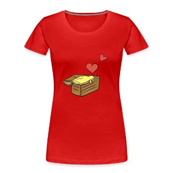 treasure chest symbol treasure hearts red - Women's Premium Organic T-Shirt - red - Front - Mia (176cm)
