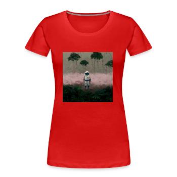 Lonely Voyager 069 - Frauen Premium Bio T-Shirt - Rot - Vorne - Mia (176cm)