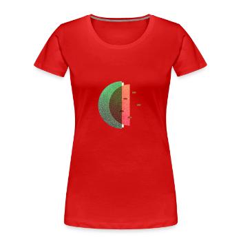 Abstract Summer Melon Pattern Variant 3 - Women's Premium Organic T-Shirt - red - Front - Mia (176cm)