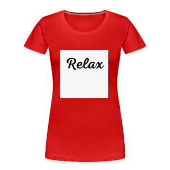 Relax - Frauen Premium Bio T-Shirt - Rot - Vorne - Mia (176cm)