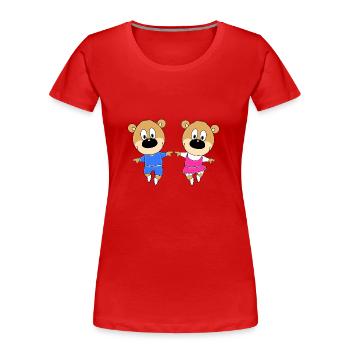 TEDDYS - TANZSCHULE - TANZEN - TANZPAAR - LIEBE - Frauen Premium Bio T-Shirt - Rot - Vorne - Mia (176cm)
