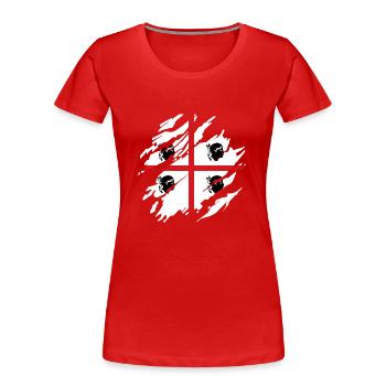 Sardaigne Drapeau Scratch Drapeau sarde Sardegna - T-shirt bio Premium Femme - rouge - Devant - Mia (176cm)