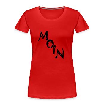Moin, moinmoin - Frauen Premium Bio T-Shirt - Rot - Vorne - Mia (176cm)