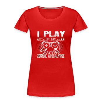 Zombie Apocalypse Morts-vivants Halloween - T-shirt bio Premium Femme - rouge - Devant - Mia (176cm)