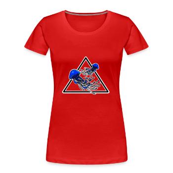 Beautiful Jellyfish Design in Blue Underwater - Women's Premium Organic T-Shirt - red - Front - Mia (176cm)