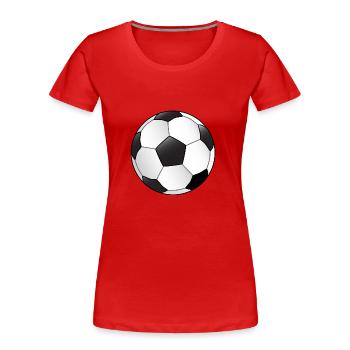 Football With Green Background - Women's Premium Organic T-Shirt - red - Front - Mia (176cm)