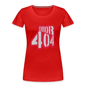 Error 404 Meldung Netzwerk - Frauen Premium Bio T-Shirt - Rot - Vorne - Mia (176cm)