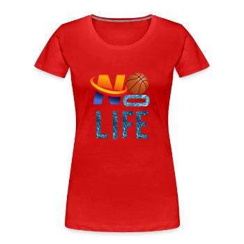 KEIN KORB, KEIN LEBEN - Frauen Premium Bio T-Shirt - Rot - Vorne - Mia (176cm)