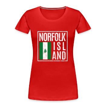 Île Norfolk - T-shirt bio Premium Femme - rouge - Devant - Mia (176cm)