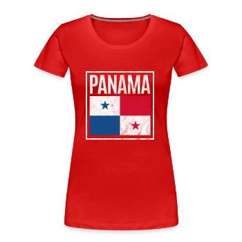 Panama - Frauen Premium Bio T-Shirt - Rot - Vorne - Mia (176cm)