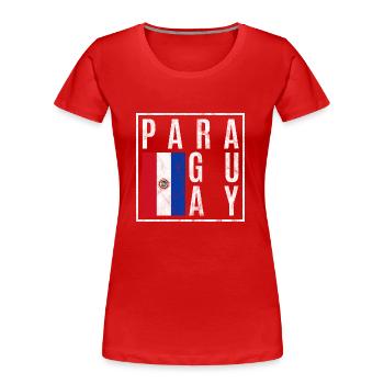 Paraguay - T-shirt bio Premium Femme - rouge - Devant - Mia (176cm)
