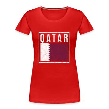 Katar - Frauen Premium Bio T-Shirt - Rot - Vorne - Mia (176cm)