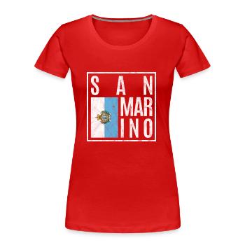 Saint-Marin - T-shirt bio Premium Femme - rouge - Devant - Mia (176cm)
