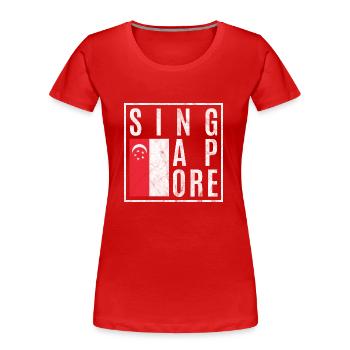 Singapur - Frauen Premium Bio T-Shirt - Rot - Vorne - Mia (176cm)