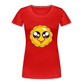 Kawaii - SOLEIL - T-shirt bio Premium Femme - rouge - Devant - Mia (176cm)