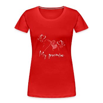 Ky Promise - Surprise Someone - Women's Premium Organic T-Shirt - red - Front - Mia (176cm)