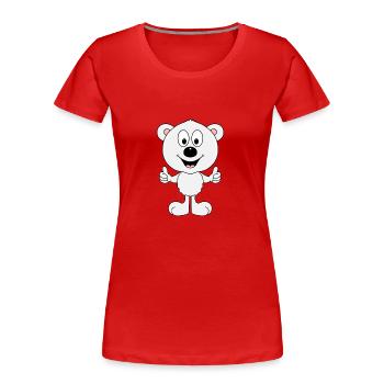 EISBÄR - LIKE - LIKEN - TIER - TIERISCH - Frauen Premium Bio T-Shirt - Rot - Vorne - Mia (176cm)