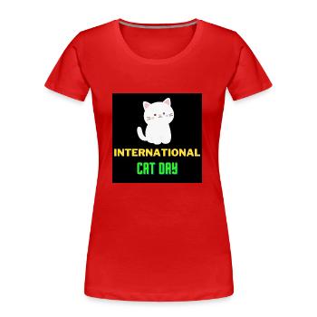 International cat day 2022 - Women's Premium Organic T-Shirt - red - Front - Mia (176cm)