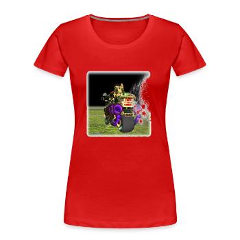 Steam Pro Biker - Game Over - Frauen Premium Bio T-Shirt - Rot - Vorne - Mia (176cm)