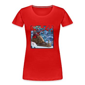 Suesse Schnecke - Frauen Premium Bio T-Shirt - Rot - Vorne - Mia (176cm)
