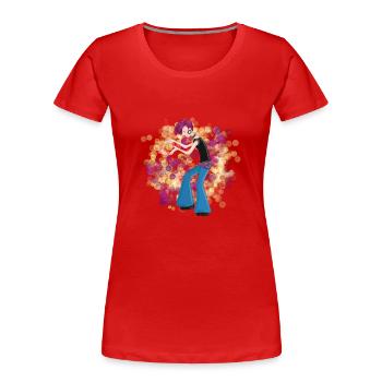 Dance2Trance - Rave on - Frauen Premium Bio T-Shirt - Rot - Vorne - Mia (176cm)
