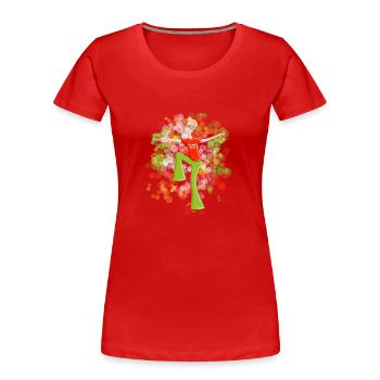 Dance2Trance - Techno inside - Frauen Premium Bio T-Shirt - Rot - Vorne - Mia (176cm)