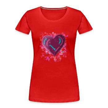 Dance2Trance - A heart for techno and trance - Women's Premium Organic T-Shirt - red - Front - Mia (176cm)