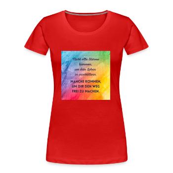 Sturm - Frauen Premium Bio T-Shirt - Rot - Vorne - Mia (176cm)