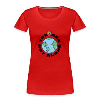 du bist nicht alleine - Bitcoin - Frauen Premium Bio T-Shirt - Rot - Vorne - Mia (176cm)