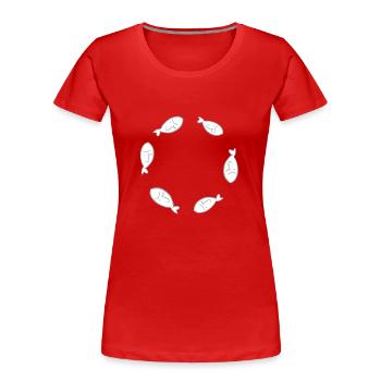 cercle poisson poisson nagent militants des droits des animaux - T-shirt bio Premium Femme - rouge - Devant - Mia (176cm)