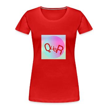 QUER - Frauen Premium Bio T-Shirt - Rot - Vorne - Mia (176cm)