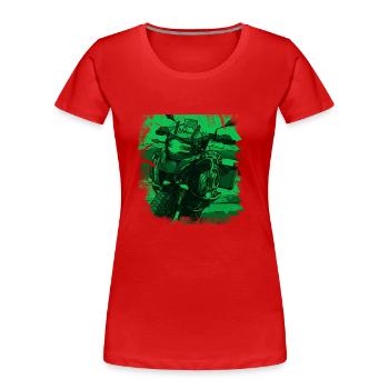 Motorcycle GS black green - Women's Premium Organic T-Shirt - red - Front - Mia (176cm)