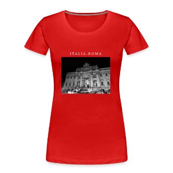 LUXURY - ITALIA - Frauen Premium Bio T-Shirt - Rot - Vorne - Mia (176cm)