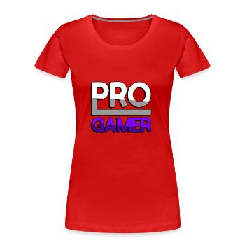 PRO GAMER (Purple) - Gaming - Women's Premium Organic T-Shirt - red - Front - Mia (176cm)