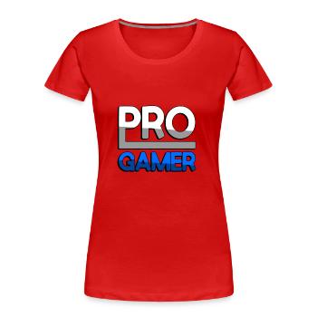PRO GAMER (Blue) - Gaming - Women's Premium Organic T-Shirt - red - Front - Mia (176cm)