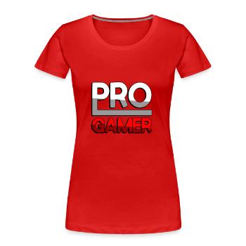 PRO GAMER (Red) - Gaming - Women's Premium Organic T-Shirt - red - Front - Mia (176cm)