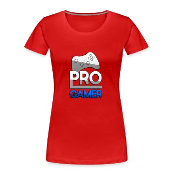 PRO GAMER (Blue) + Controller - Gaming - Women's Premium Organic T-Shirt - red - Front - Mia (176cm)