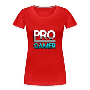 PRO GAMER (Turquoise) - Gaming - Women's Premium Organic T-Shirt - red - Front - Mia (176cm)