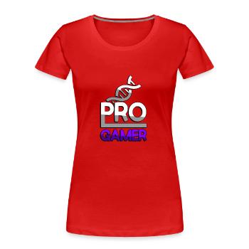 PRO GAMER (Purple) + DNA - Gaming - Women's Premium Organic T-Shirt - red - Front - Mia (176cm)