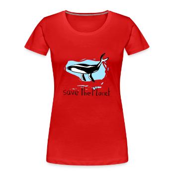 Whale Conservation Save Planet Ecosystem - Women's Premium Organic T-Shirt - red - Front - Mia (176cm)