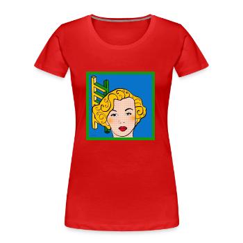 Groovie Chick t-Shirt - Women's Premium Organic T-Shirt - red - Front - Mia (176cm)