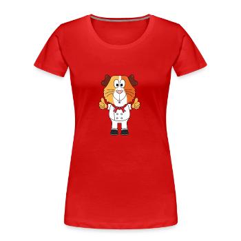 MEERSCHWEINCHEN - KOCH - BÄCKER - BERUF - TIER - Frauen Premium Bio T-Shirt - Rot - Vorne - Mia (176cm)