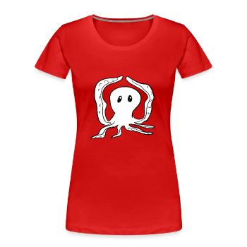 tanzender Oktopus lustig Tier Symbol - Frauen Premium Bio T-Shirt - Rot - Vorne - Mia (176cm)