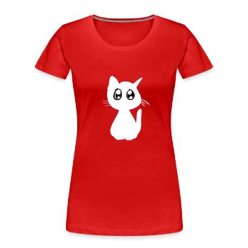 Chats animaux mignon animal de compagnie petit kawaii - T-shirt bio Premium Femme - rouge - Devant - Mia (176cm)