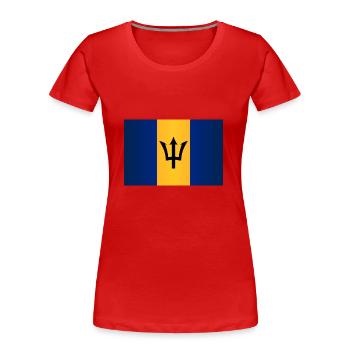 Barbados Flag - Women's Premium Organic T-Shirt - red - Front - Mia (176cm)