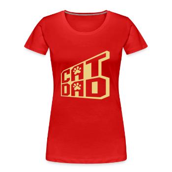 Conception du logo Cat Dad - T-shirt bio Premium Femme - rouge - Devant - Mia (176cm)
