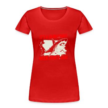 Grand requin blanc Fruits de mer Poisson prédateur - T-shirt bio Premium Femme - rouge - Devant - Mia (176cm)