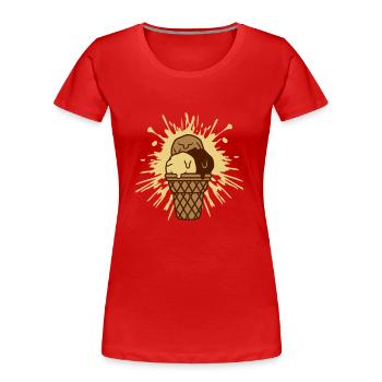 Farbklecks 3 leckere Eiskugeln - Frauen Premium Bio T-Shirt - Rot - Vorne - Mia (176cm)