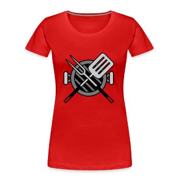 Kohlegrill Grillmeister Barbecue Utensilien - Frauen Premium Bio T-Shirt - Rot - Vorne - Mia (176cm)