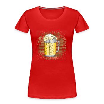 Becher - Frauen Premium Bio T-Shirt - Rot - Vorne - Mia (176cm)
